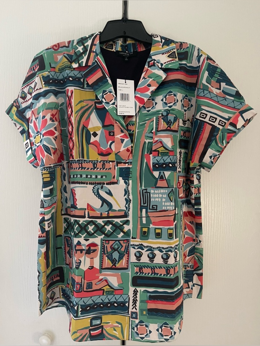 Lafayette Multicolor Abstract Geometric Short-Sleeve Shirt